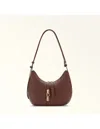 Furla Chocolate Drop S Leather Shoulder Bag In Brown