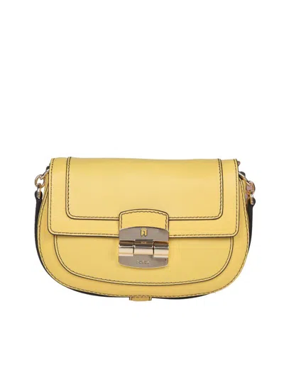 Furla Leather Shoulder Bag In Yellow