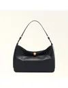 Furla Sfera Soft Black Leather Shoulder Bag In Black
