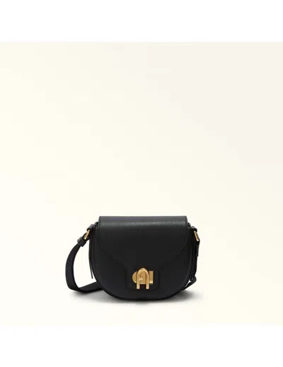 Furla Lotus Mini Leather Shoulder Bag Black Color