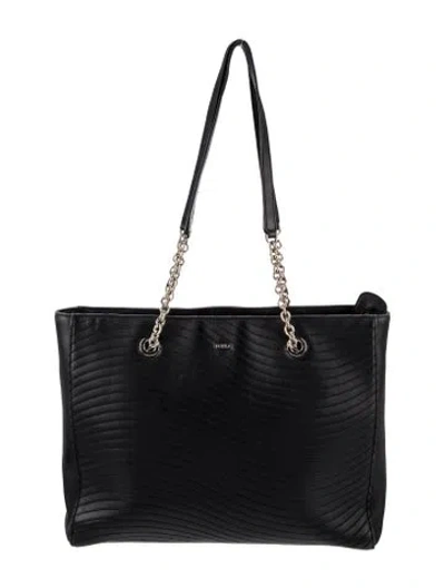 Pre-owned Furla Leather Shoulder Bag In Black