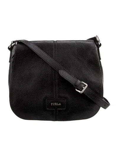 Pre-owned Furla Leather Shoulder Bag In Black