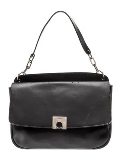 Pre-owned Furla Leather Shoulder Bag In Black