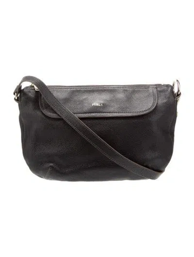 Pre-owned Furla Leather Shoulder Bag In Black