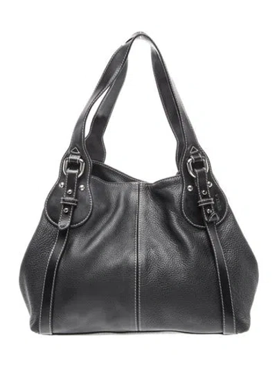 Pre-owned Furla Leather Shoulder Bag In Black