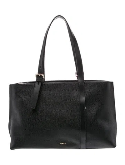Pre-owned Furla Leather Shoulder Bag In Black