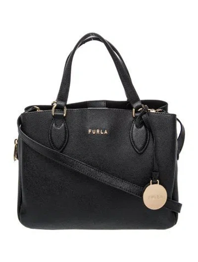 Pre-owned Furla Leather Shoulder Bag In Black