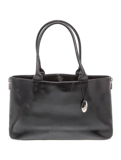 Pre-owned Furla Leather Shoulder Bag In Black
