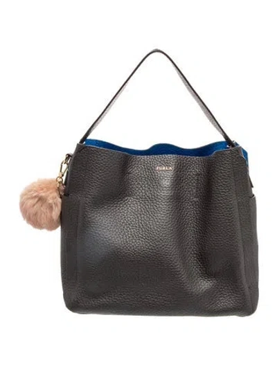 Pre-owned Furla Leather Shoulder Bag In Black