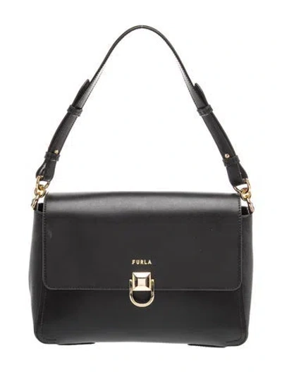 Pre-owned Furla Leather Shoulder Bag In Black