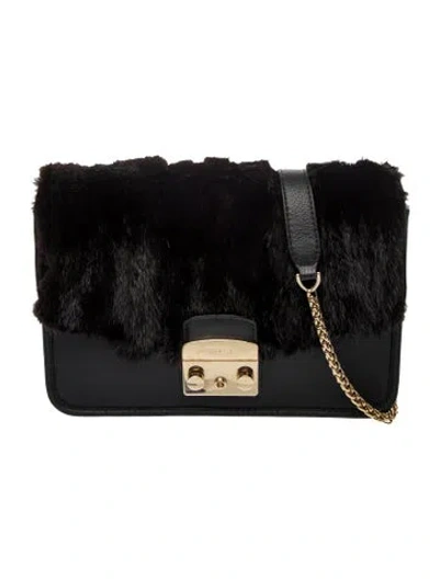 Pre-owned Furla Leather Shoulder Bag In Black