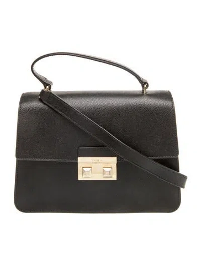 Pre-owned Furla Leather Shoulder Bag In Black