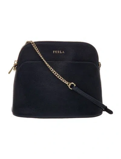 Pre-owned Furla Leather Shoulder Bag In Black