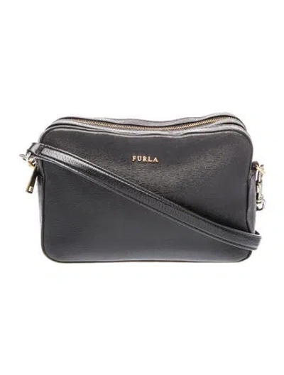 Pre-owned Furla Leather Shoulder Bag In Black