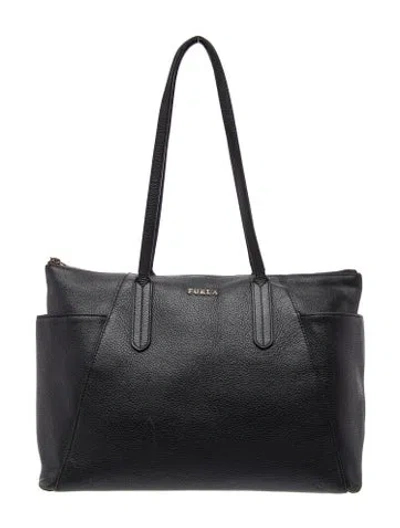 Pre-owned Furla Leather Shoulder Bag In Black