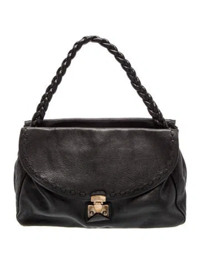 Pre-owned Furla Leather Shoulder Bag In Black