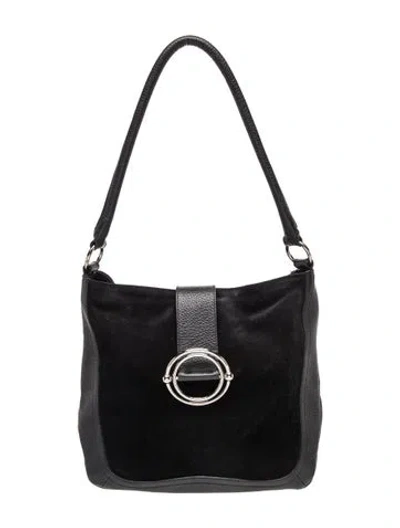 Pre-owned Furla Leather Shoulder Bag In Black
