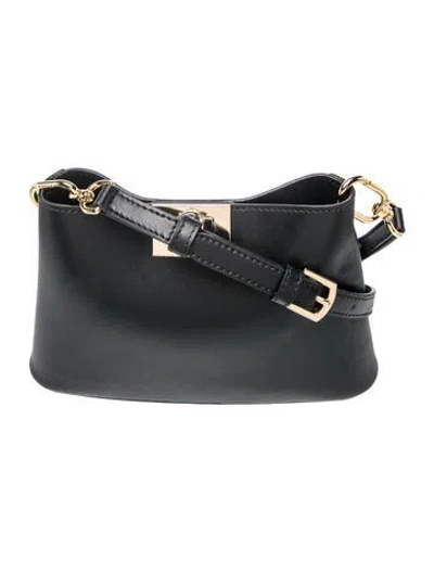 Pre-owned Furla Leather Shoulder Bag In Black