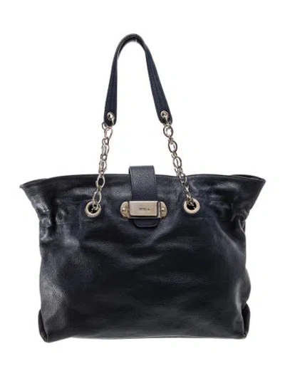 Pre-owned Furla Leather Shoulder Bag In Blue