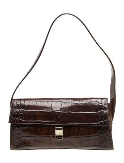 Pre-owned Furla Leather Shoulder Bag In Brown