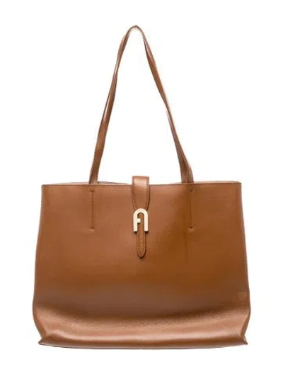 Pre-owned Furla Leather Shoulder Bag In Brown
