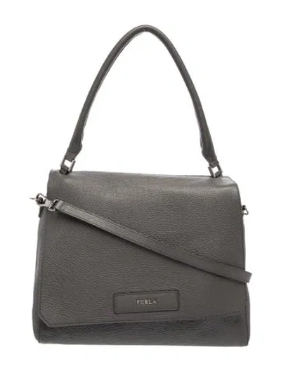 Pre-owned Furla Leather Shoulder Bag In Gray
