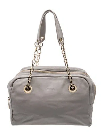 Pre-owned Furla Leather Shoulder Bag In Gray