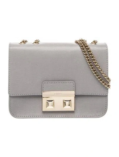 Pre-owned Furla Leather Shoulder Bag In Gray