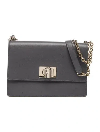 Pre-owned Furla Leather Shoulder Bag In Gray