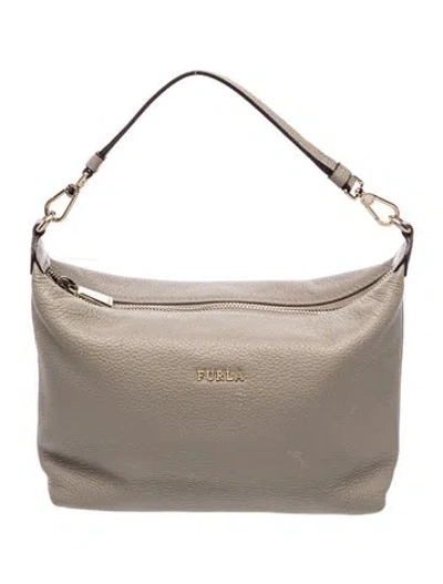 Pre-owned Furla Leather Shoulder Bag In Grey