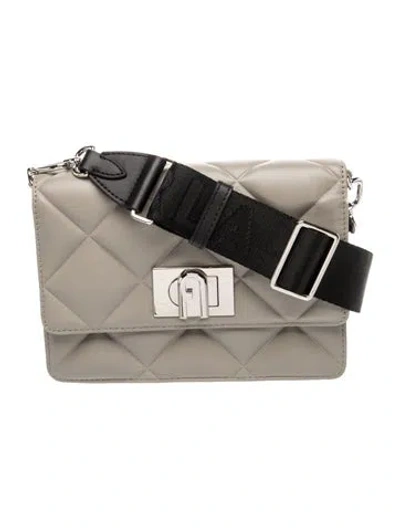Pre-owned Furla Leather Shoulder Bag In Grey