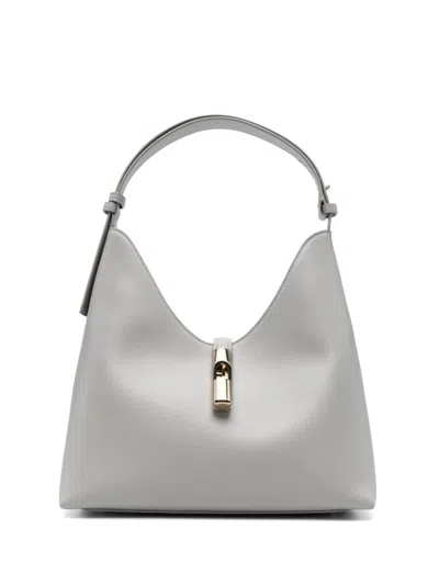 Furla Leather Shoulder Bag In Grey