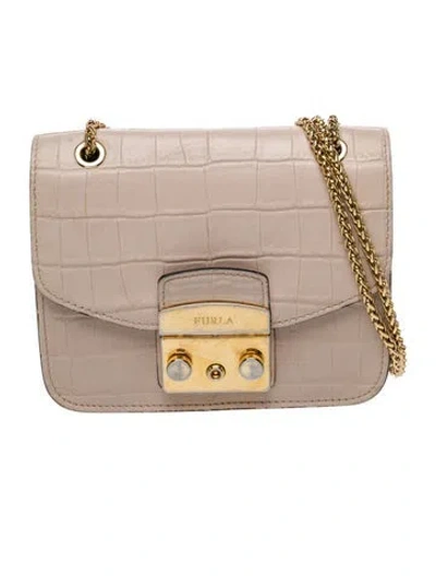 Pre-owned Furla Leather Shoulder Bag In Neutral