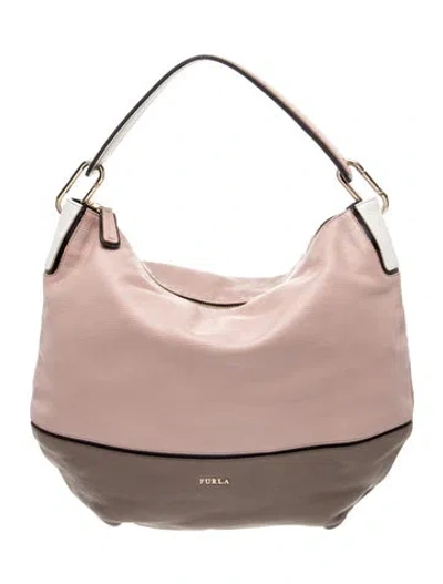 Pre-owned Furla Leather Shoulder Bag In Neutral