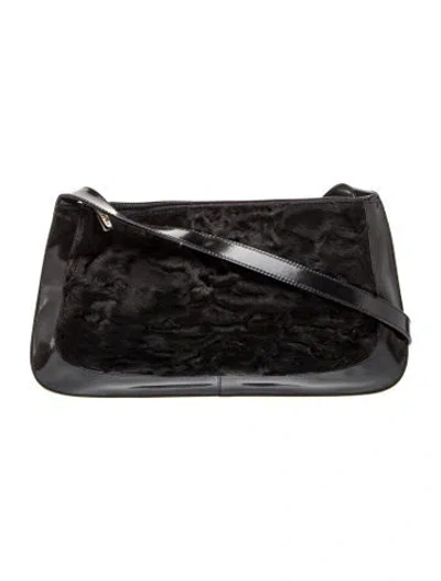 Pre-owned Furla Leather Shoulder Bag Vintage In Black