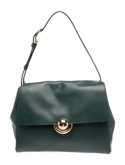 Pre-owned Furla Leather Shoulder Bag W/ Tags In Green