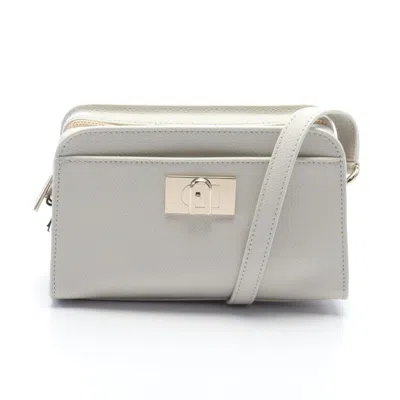 Furla Leather Shoulder Bag In White