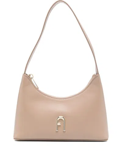 Furla Leather Shoulder Bag With Gold-tone Logo Plaque In Multi