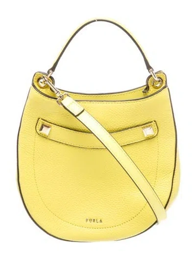Pre-owned Furla Leather Shoulder Bag In Yellow