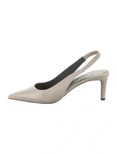 Pre-owned Furla Leather Slingback Pumps In Neutral