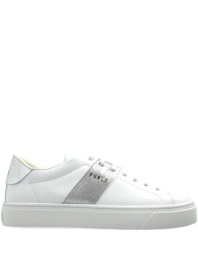 Furla Leather Sneakers In White