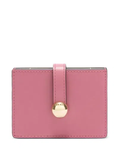 Furla Leather Strap Cardholder In Pink