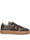Furla Leather Suede Sneakers In Brown