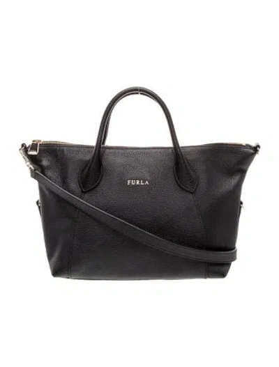 Pre-owned Furla Leather Top Handle Bag In Black