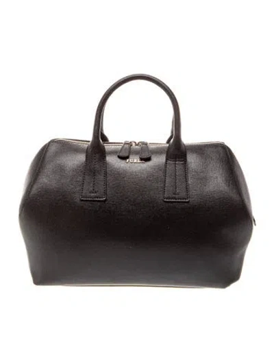 Pre-owned Furla Leather Top Handle Bag In Black