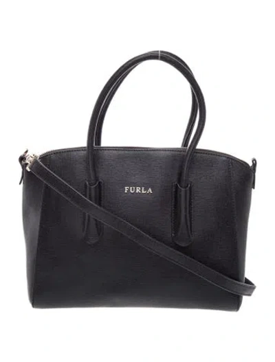Pre-owned Furla Leather Top Handle Bag In Black