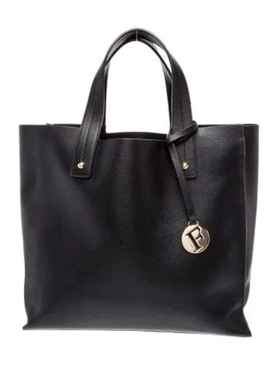 Pre-owned Furla Leather Top Handle Bag In Black