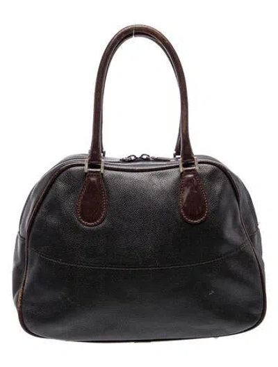 Pre-owned Furla Leather Top Handle Bag In Black