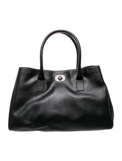 Pre-owned Furla Leather Top Handle Bag In Black