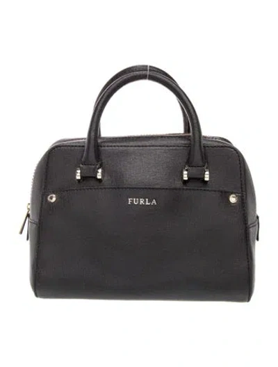 Pre-owned Furla Leather Top Handle Bag In Black